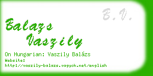 balazs vaszily business card