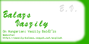 balazs vaszily business card